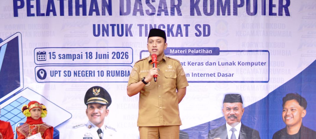 Perkuat Literasi, Bupati Jeneponto Buka Pelatihan Komputer SD di Rumbia, Siapkan Generasi Melek Digital Sejak Dini