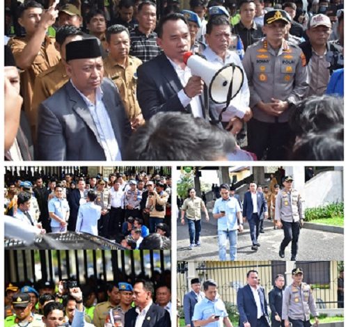 Ketua DPRD Sumsel Andie Dinialdie Terima Aksi Unjuk Rasa Aliansi BEM Nusantara Secara Kondusif