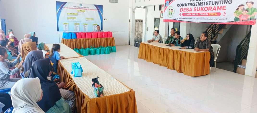 Perangi angka Stunting, Babinsa Koramil 0812/24 Sukorame Hadiri Pertemuan Konvergensi Stunting di Balai Desa