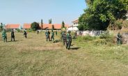 Sinergi TNI dan Warga, Danramil Ngimbang Pimpin Kerja Bakti Persiapan Pembukaan TMMD ke-129