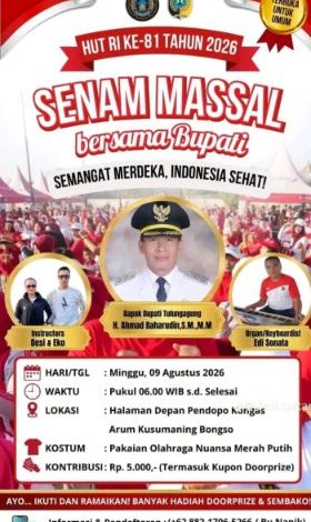 Senam Bersama Bupati di Pendopo Tulungagung Viral, Warganet Soroti Kupon Rp5.000