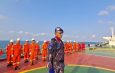 Satpolairud Polres Lamongan Bersama Crew Pertamina EP Gelar Upacara HUT Ke-81 Kemerdekaan RI di Atas Kapal